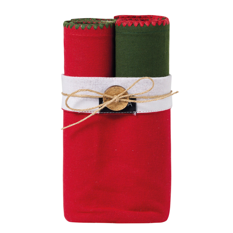 Χριστουγεννιάτικα Ποτηρόπανα Δώρου (Σετ 2τμχ) Kentia Loft Snow 2516