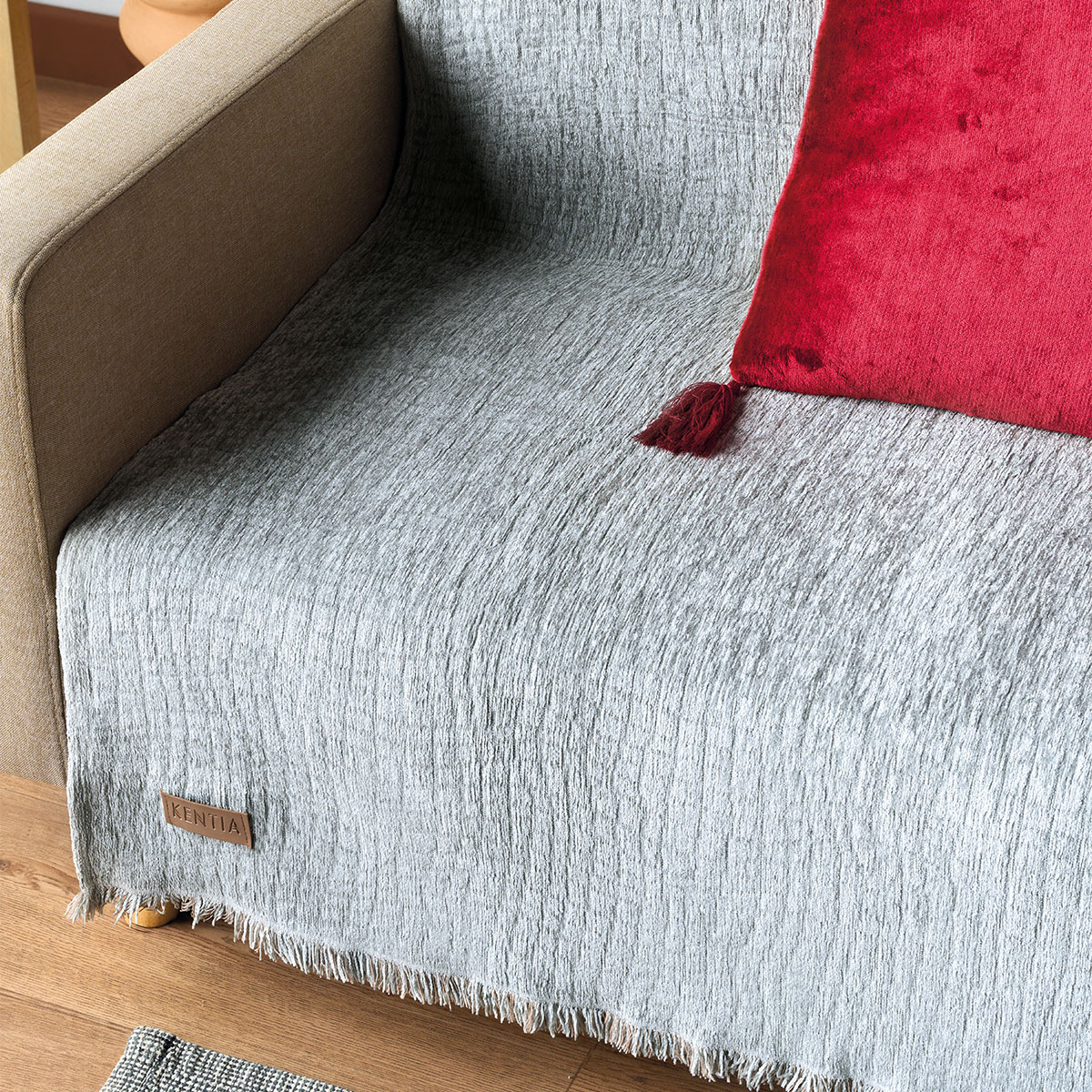 Ριχτάρι Καναπέ Τετραθέσιου (180X340) Kentia Stylish Joplin 22 Grey Home Λευκά Είδη Σαλονιού Ριχτάρια Spitishop