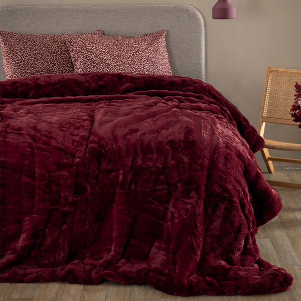 Γούνινο Κουβερτοπάπλωμα Υπέρδιπλο (220x240) Palamaiki Ember Wine