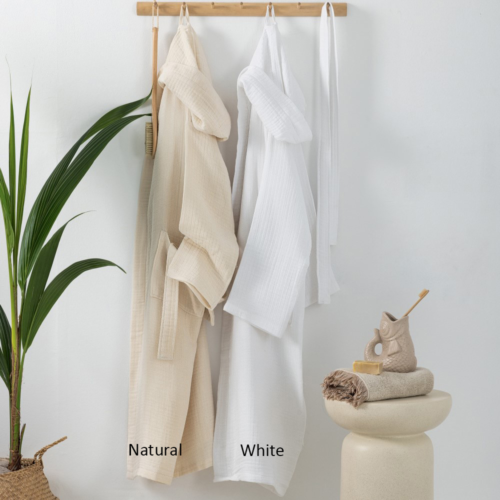 Ρόμπα Μουσελίνα Γυναικεία Palamaiki Mous White Χ-Large Home Ένδυση Σπιτιού Γυναικείες Ρόμπες Spitishop