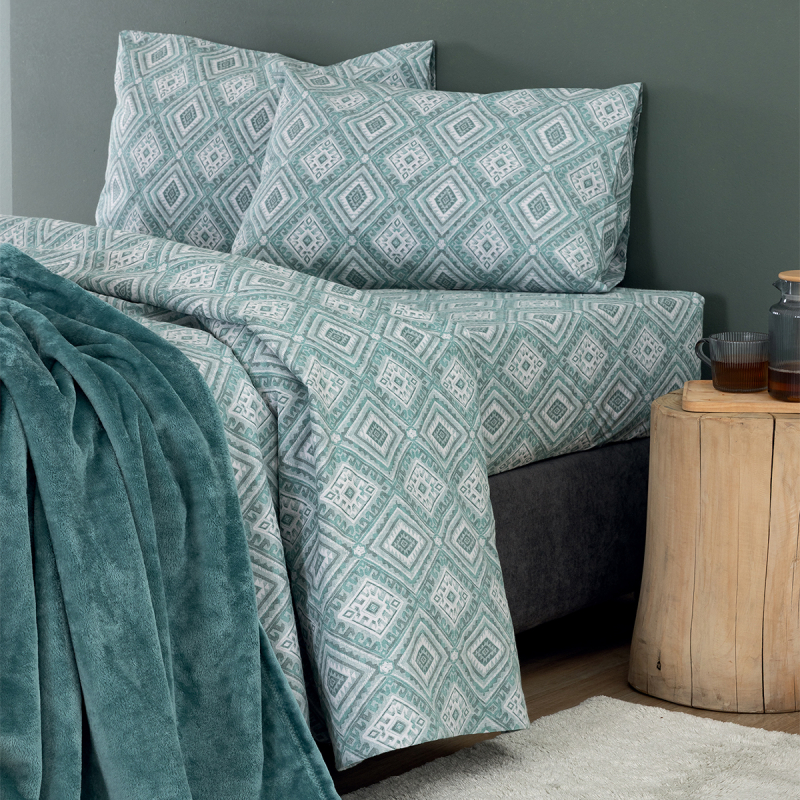 Φανελένια Σεντόνια Υπέρδιπλα (Σετ) Palamaiki Flannel FB0239