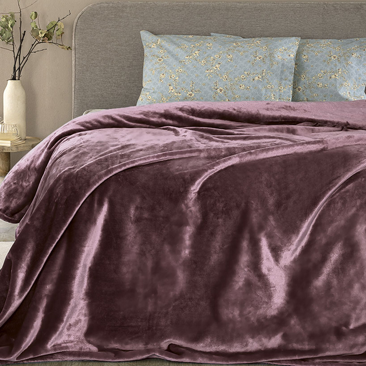 Palamaiki Κουβέρτα Fleece Μονή (160x220) Palamaiki Lucy Mauve