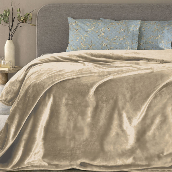 Κουβέρτα Fleece Υπέρδιπλη (220x240) Palamaiki Lucy Fog