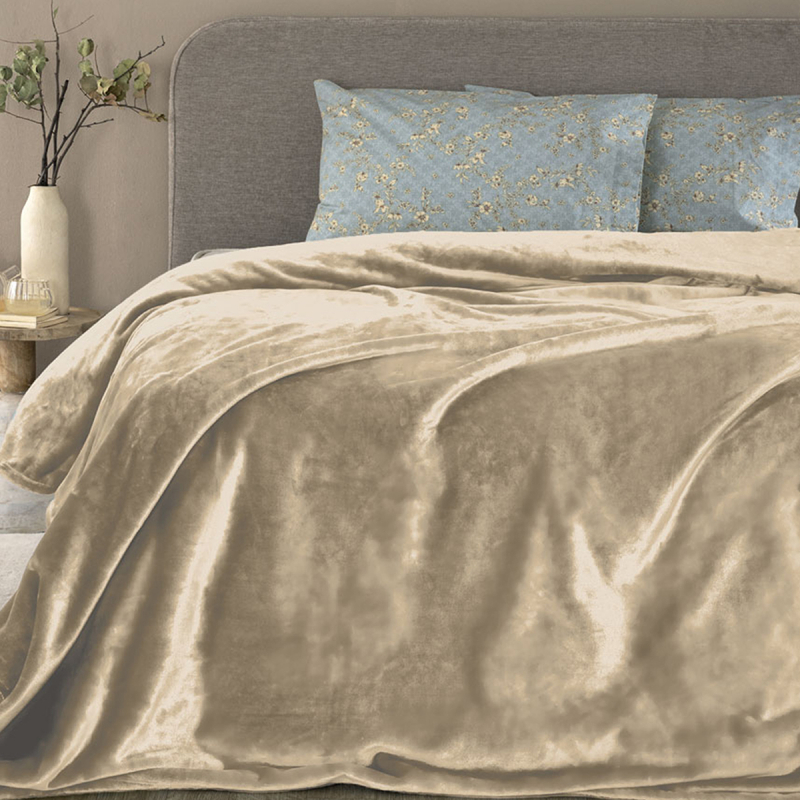 Κουβέρτα Fleece Υπέρδιπλη (220x240) Palamaiki Lucy Fog