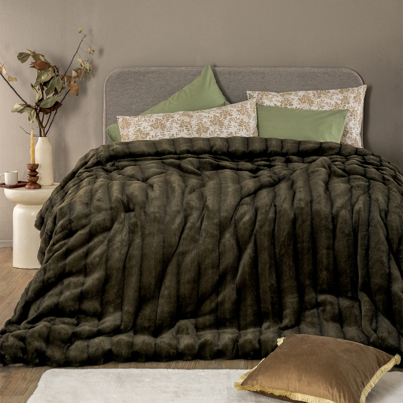 Κουβερτοπάπλωμα Υπέρδιπλο (230x250) Palamaiki Cate Green