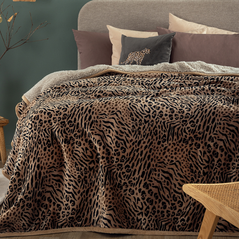 Κουβέρτα Fleece Υπέρδιπλη Με Γουνάκι (220x240) Palamaiki Yuki