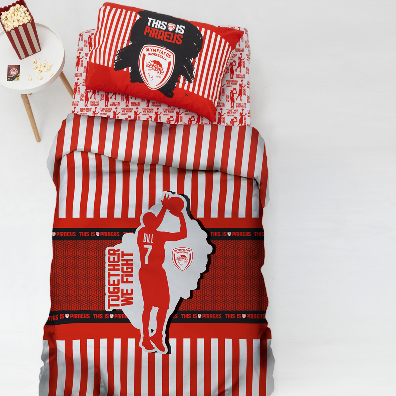 Παπλωματοθήκη Μονή (Σετ 170x250) Palamaiki Olympiacos B.C.