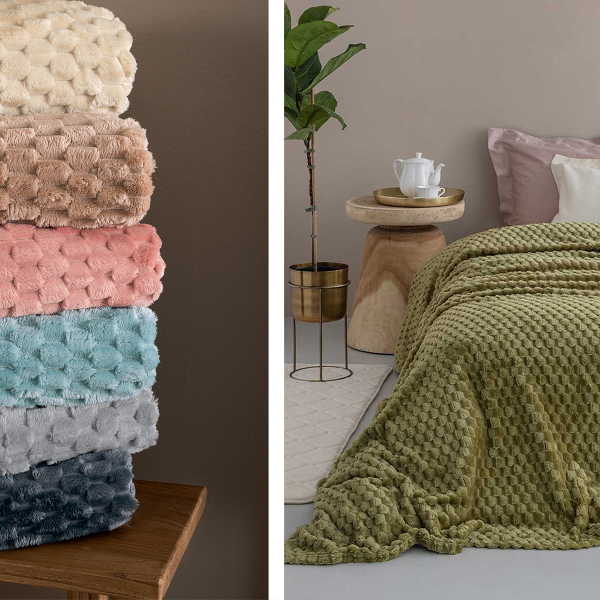 Κουβέρτα Fleece Μονή (160x220) Palamaiki Aster