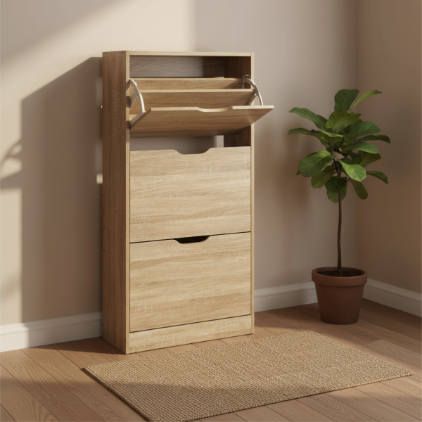 Παπουτσοθήκη Με 3 Ράφια/18 Θέσεων (60x23x119) F-V Natural 160392D