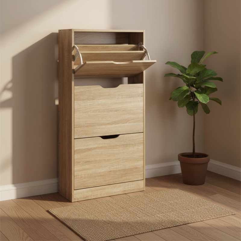 Παπουτσοθήκη Με 3 Ράφια/18 Θέσεων (60x23x119) F-V Natural 160392D