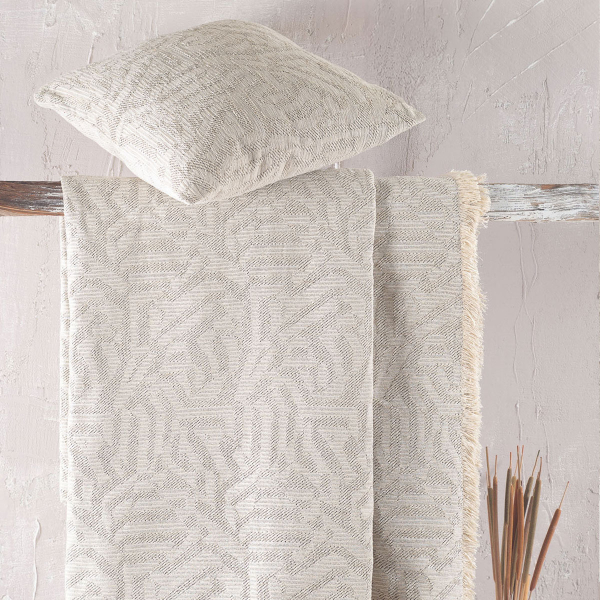 Διακοσμητική Μαξιλαροθήκη (40x40) Rythmos Melie Ecru