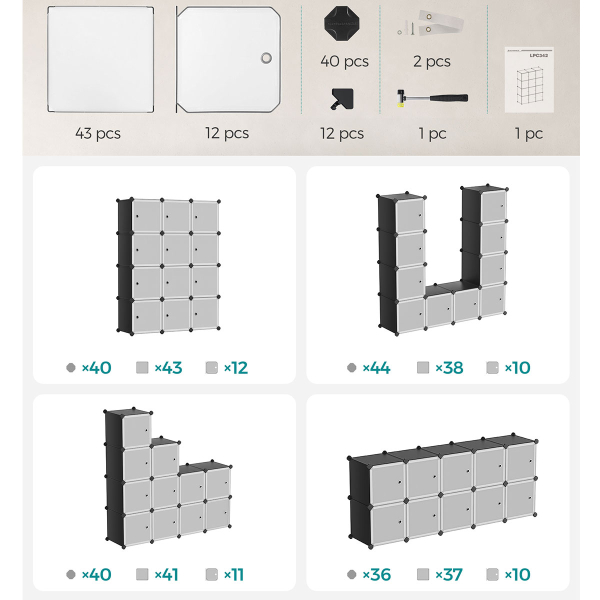 Κουτιά Αποθήκευσης - Παπουτσοθήκη 12τμχ Songmics LPC34HV1