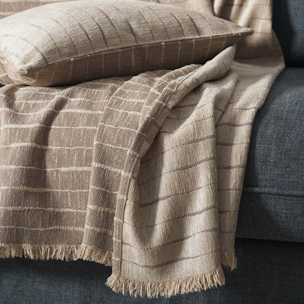 Ριχτάρι Καναπέ Τριθέσιου 2 Όψεων (180X310) Gofis Home Vespera Beige 148 06 Λευκά Είδη Σαλονιού Ριχτάρια Spitishop
