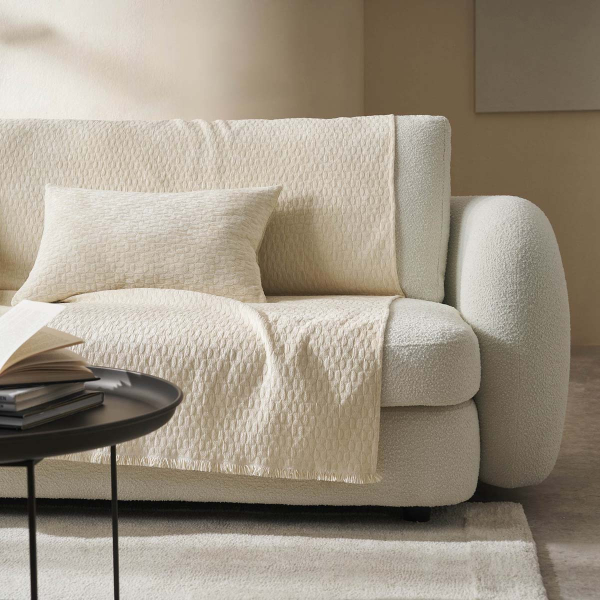 Ριχτάρι Καναπέ Τριθέσιου (180x300) Gofis Home Ondine Ecru 184/05