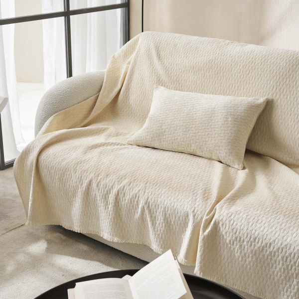 Ριχτάρι Καναπέ Τριθέσιου (180x300) Gofis Home Ondine Ecru 184/05