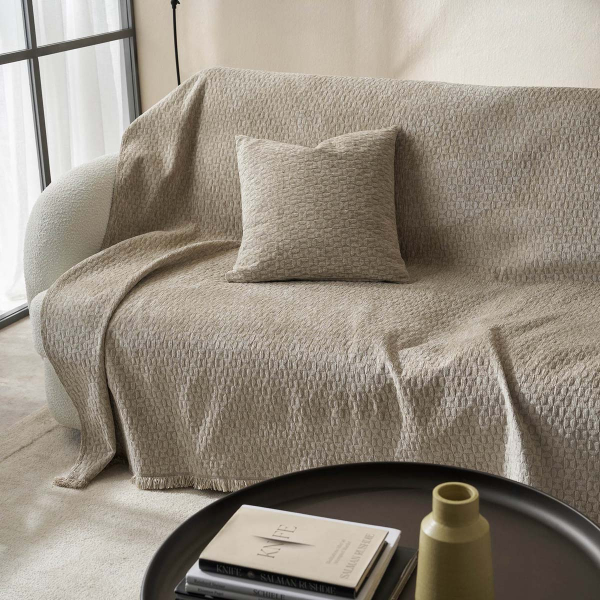 Ριχτάρι Καναπέ Τριθέσιου (180x300) Gofis Home Ondine Beige 184/06