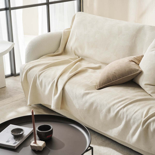 Ριχτάρι Πολυθρόνας Βελουτέ (180x180) Gofis Home Nimbus Ecru 447/25