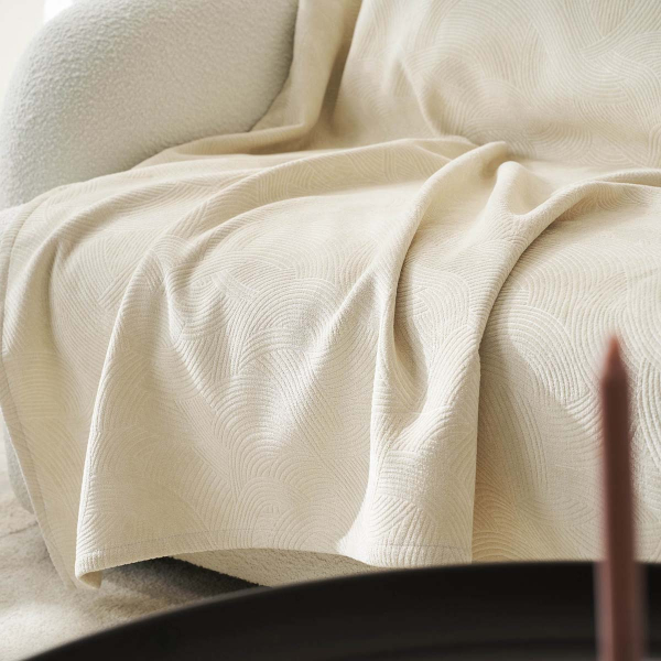 Ριχτάρι Πολυθρόνας Βελουτέ (180x180) Gofis Home Nimbus Ecru 447/25