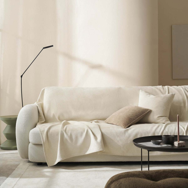 Βελουτέ Ριχτάρι Διθέσιου Καναπέ (180x250) Gofis Home Nimbus Ecru 447/25