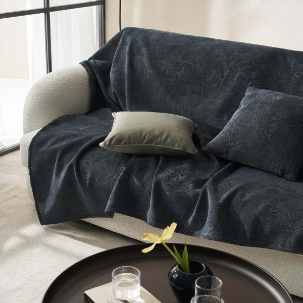 Ριχτάρι Καναπέ Τριθέσιου Βελουτέ (180x310) Gofis Home Nimbus Pearl Grey 447/42