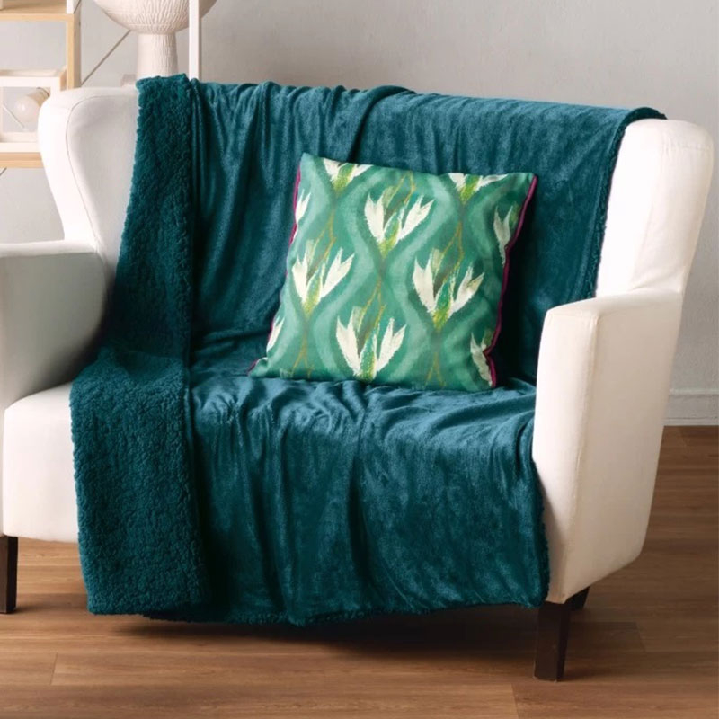 Διακοσμητικό Ριχτάρι Fleece/Κουβέρτα Καναπέ (130x170) Kentia Stylish Ivanna 02 Dark Green