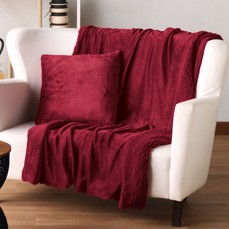 Διακοσμητικό Ριχτάρι Fleece/Κουβέρτα Καναπέ (130x170) Kentia Stylish Ivanna 05 Bordeaux