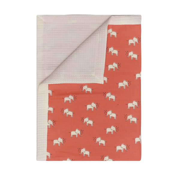 Κουβέρτα Πικέ Αγκαλιάς (65x100) 2 Όψεων Kentia Baby YN 25 Elephants