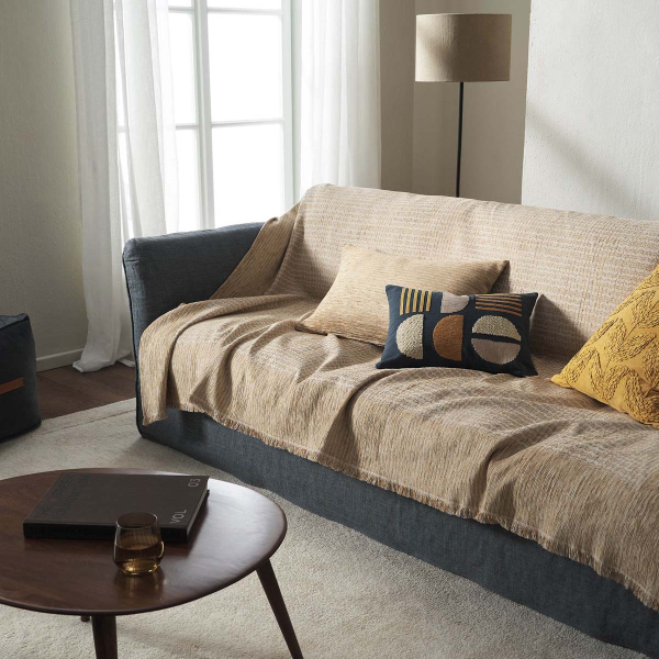 Ριχτάρι Πολυθρόνας (180x180) Gofis Home Meadow Leaf Gold 160/04