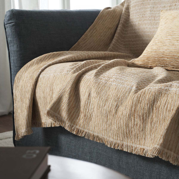 Ριχτάρι Καναπέ Τριθέσιου (180x310) Gofis Home Meadow Leaf Gold 160/04