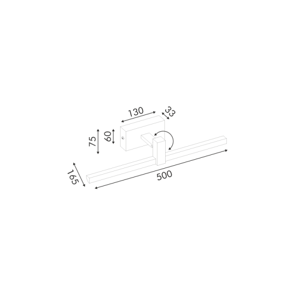 Απλίκα Τοίχου LED Aca Mirrar PN13LEDW50BK Black
