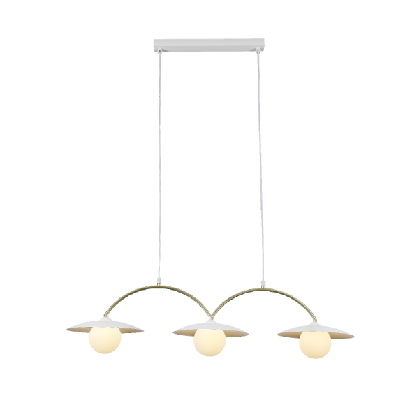 Φωτιστικό Οροφής Τρίφωτο Aca Fleria HM235P3 White/Gold