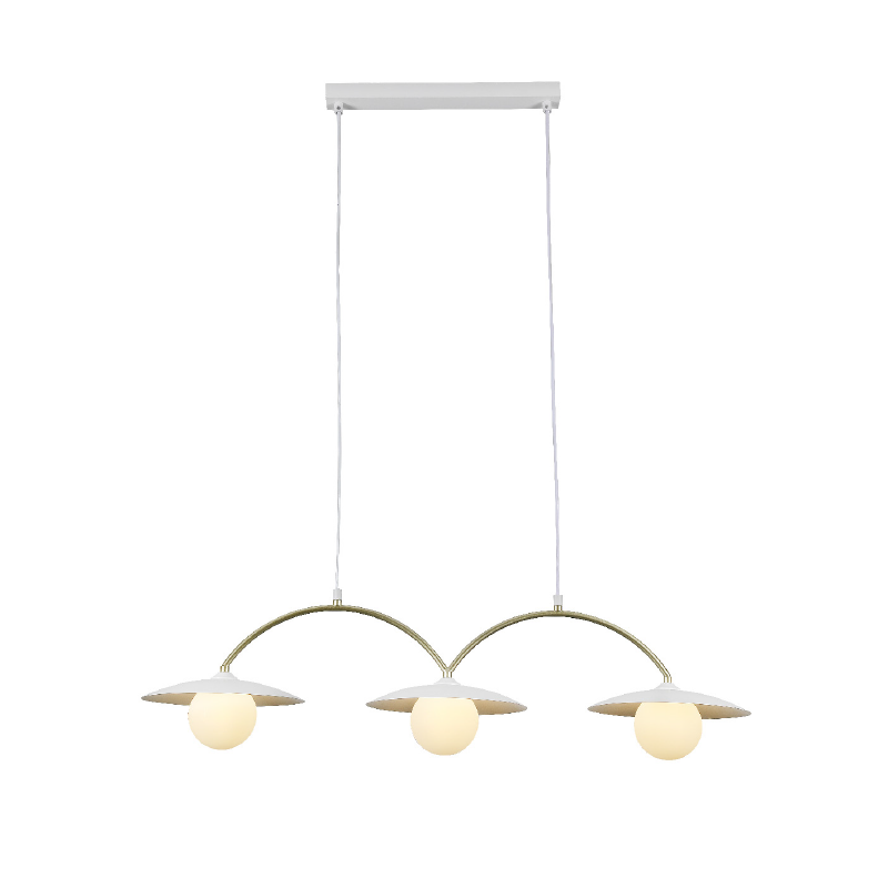 Φωτιστικό Οροφής Τρίφωτο Aca Fleria HM235P3 White/Gold