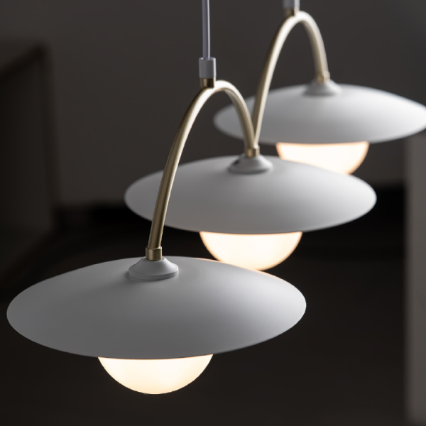 Φωτιστικό Οροφής Τρίφωτο Aca Fleria HM235P3 White/Gold