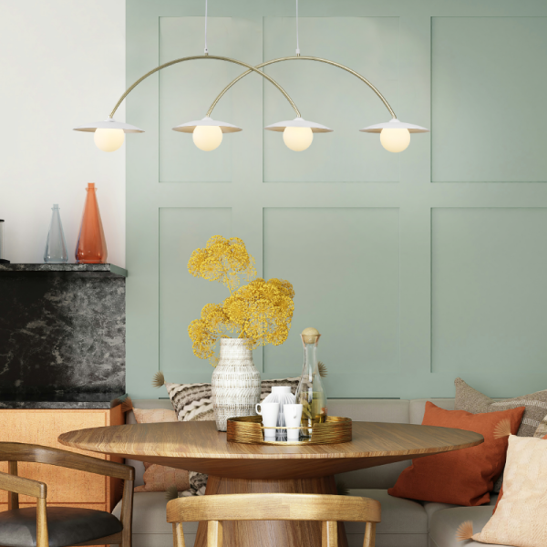 Φωτιστικό Οροφής Πολύφωτο Aca Fleria HM235P4 White/Gold