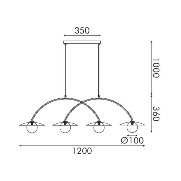 Φωτιστικό Οροφής Πολύφωτο Aca Fleria HM235P4 White/Gold