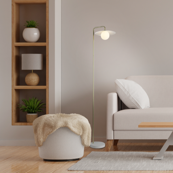 Φωτιστικό Δαπέδου Aca Fleria HM235F1 White/Gold