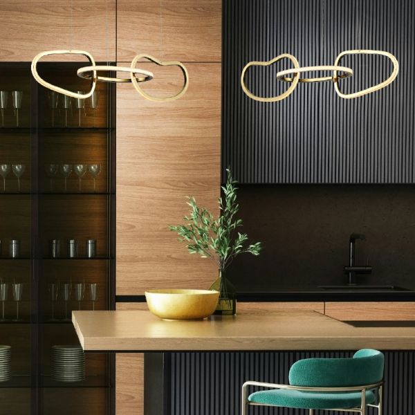 Φωτιστικό Οροφής Τρίφωτο LED 3 CCT Aca Ring HM88LEDP3GDCCT Gold/White