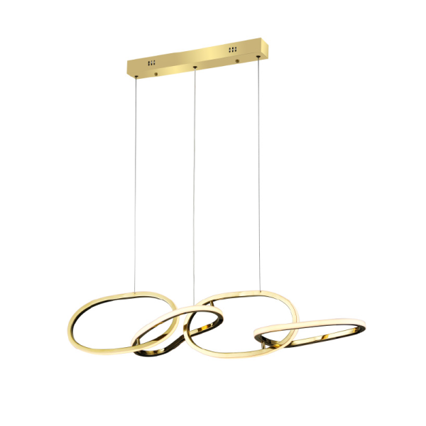 Φωτιστικό Οροφής Πολύφωτο LED 3 CCT Aca Ring HM88LEDP4GDCCT Gold/White