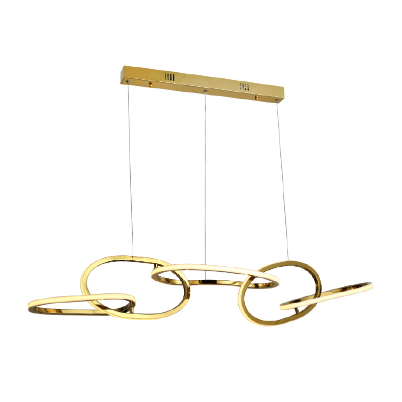 Φωτιστικό Οροφής Πολύφωτο LED 3 CCT Aca Ring HM88LEDP5GDCCT Gold/White