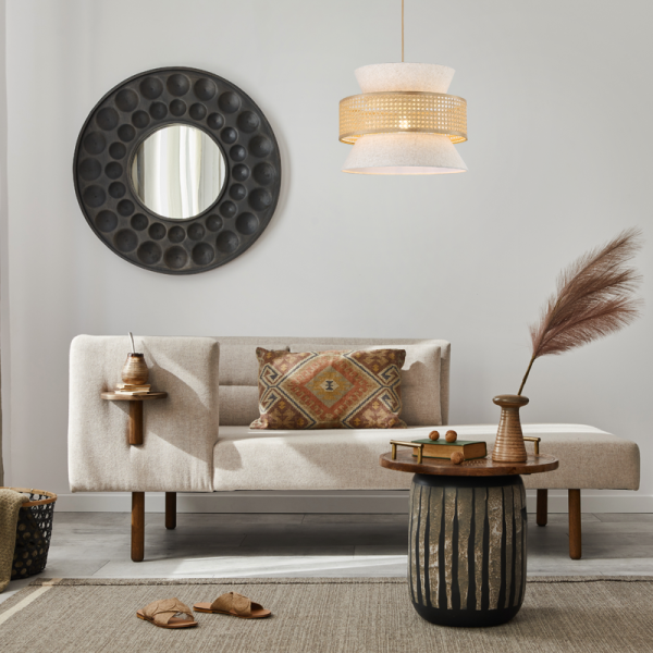 Φωτιστικό Οροφής Μονόφωτο Aca Japan LT40PBGW Beige/White