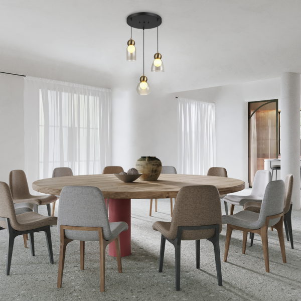 Φωτιστικό Οροφής Τρίφωτο Aca Juliette LT38233PCB Cognac/Brass