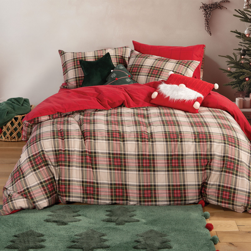 Φανελένια Σεντόνια Υπέρδιπλα (Σετ) Nef-Nef Homeware Flannel Noel