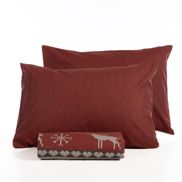 Φανελένια Παπλωματοθήκη Υπέρδιπλη (Σετ 230x240) 2 Όψεων Nef-Nef Homeware Flannel Tinsel