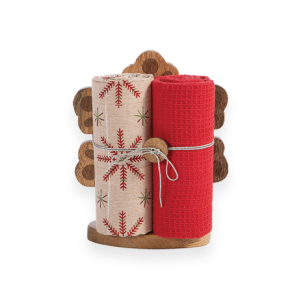 Χριστουγεννιάτικα Ποτηρόπανα Με Διακοσμητική Χιονονιφάδα (Σετ 3 τμχ) Nef-Nef Homeware Snowflake