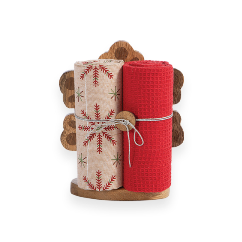 Χριστουγεννιάτικα Ποτηρόπανα Με Διακοσμητική Χιονονιφάδα (Σετ 3 τμχ) Nef-Nef Homeware Snowflake