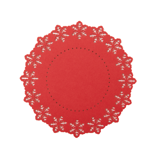 Χριστουγεννιάτικα Σουπλά (Σετ 2τμχ) Nef-Nef Homeware Snow Felt Red