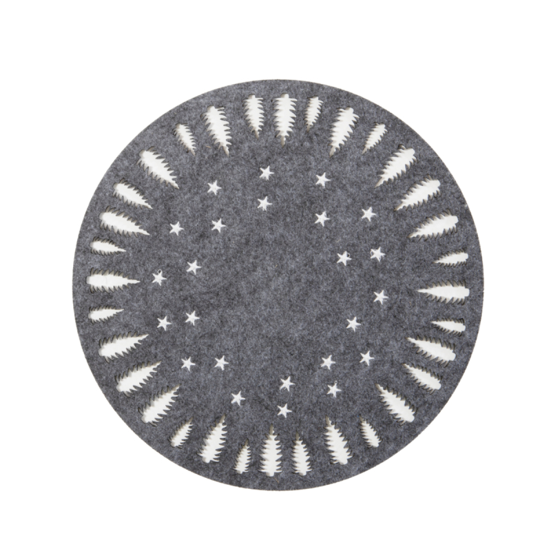 Χριστουγεννιάτικα Σουπλά (Σετ 2τμχ) Nef-Nef Homeware Snow Felt Grey