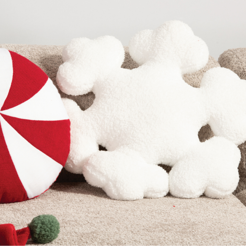 Χριστουγεννιάτικο Μαξιλάρι Γούνινο (Φ45) Nef-Nef Homeware Snowflake