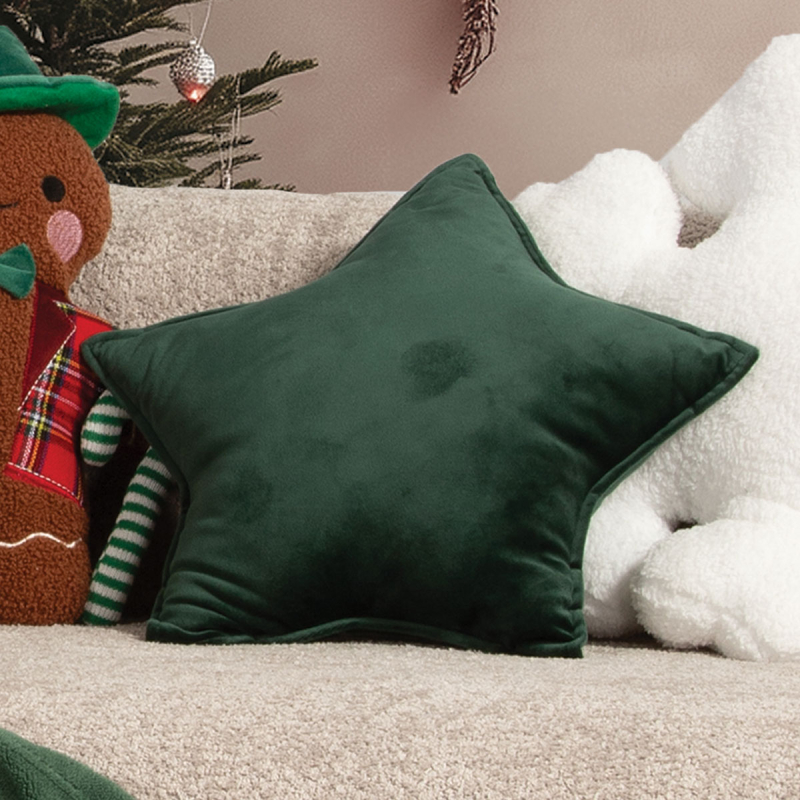 Χριστουγεννιάτικο Μαξιλάρι Βελουτέ (Φ40) Nef-Nef Homeware Christmas Star