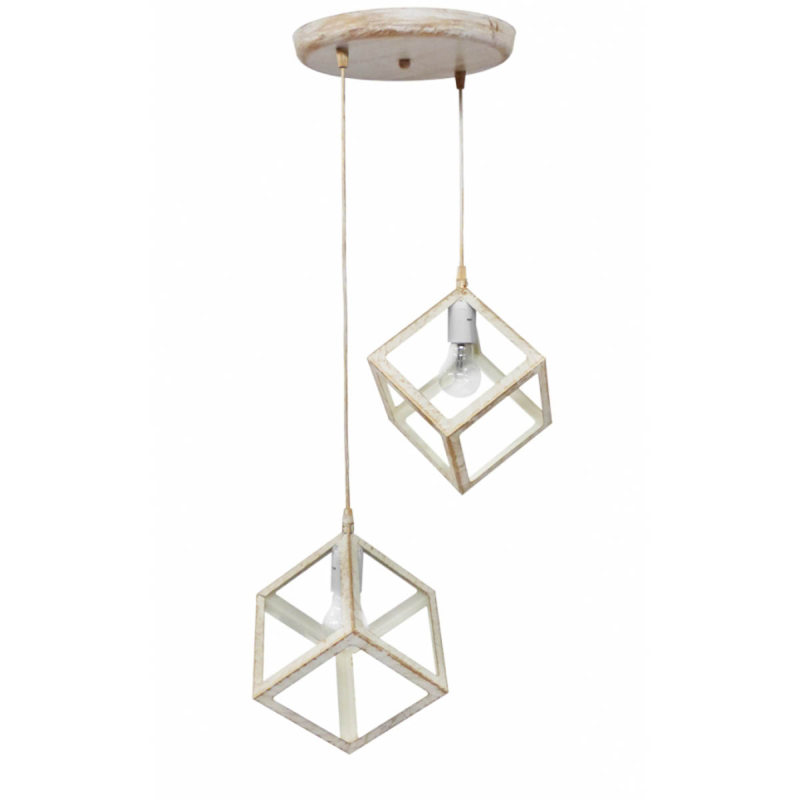 Φωτιστικό Οροφής Δίφωτο Heronia Kyvos 35-0108 White/Bronze Plastic